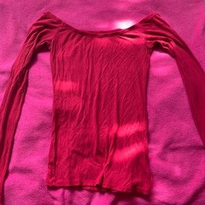 Off the shoulder long sleeve top